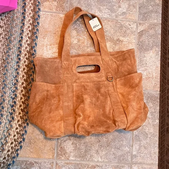 Free People Suede Caravan Tote NWT